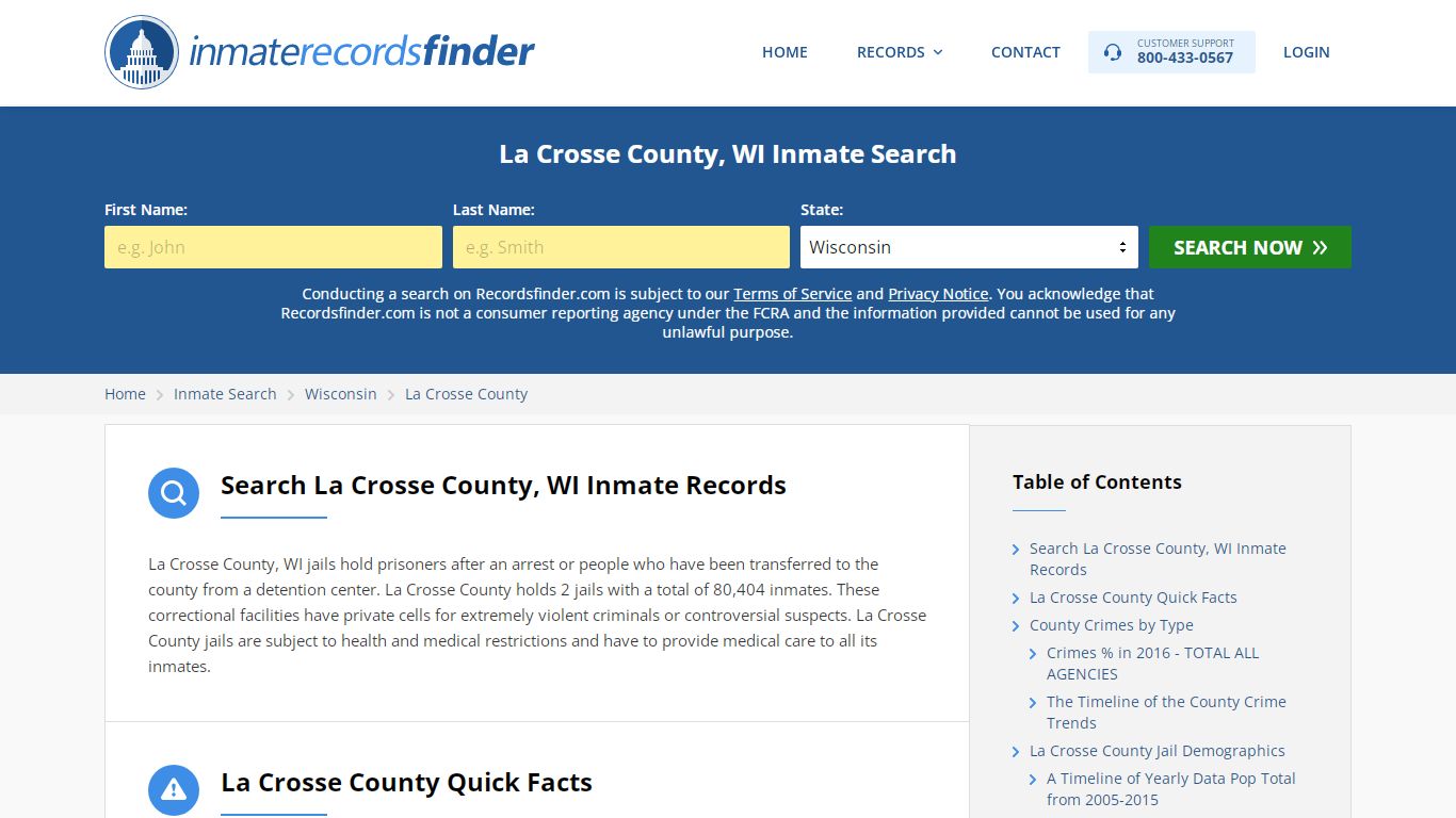 La Crosse County, WI Inmate Lookup & Jail Records Online